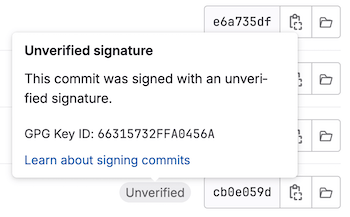 Unverified signature details for a commit.